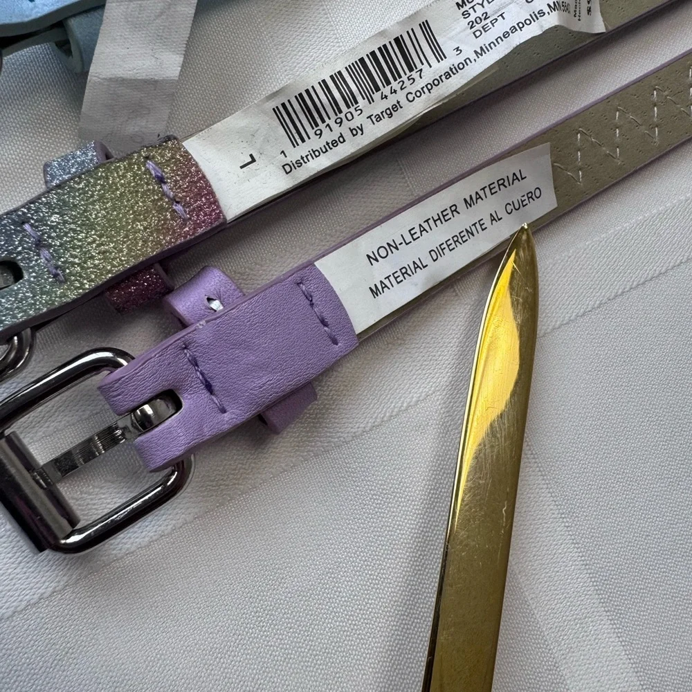 Vibrant Kids Belt Trio - Blue, Rainbow, and Purple